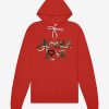 Red Camo Hoodie Black Heart